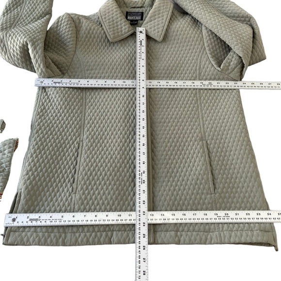 Manteaux Manteaux Quilted spring jacket &mini purse set sage green striped large - Picture 13 of 16